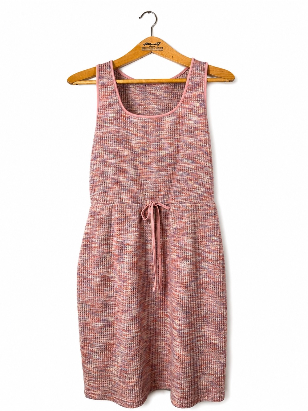 SHEIN Women’s Space Dye Midi Skirt Knit Drawstring Size XL Pink Casual Comfy